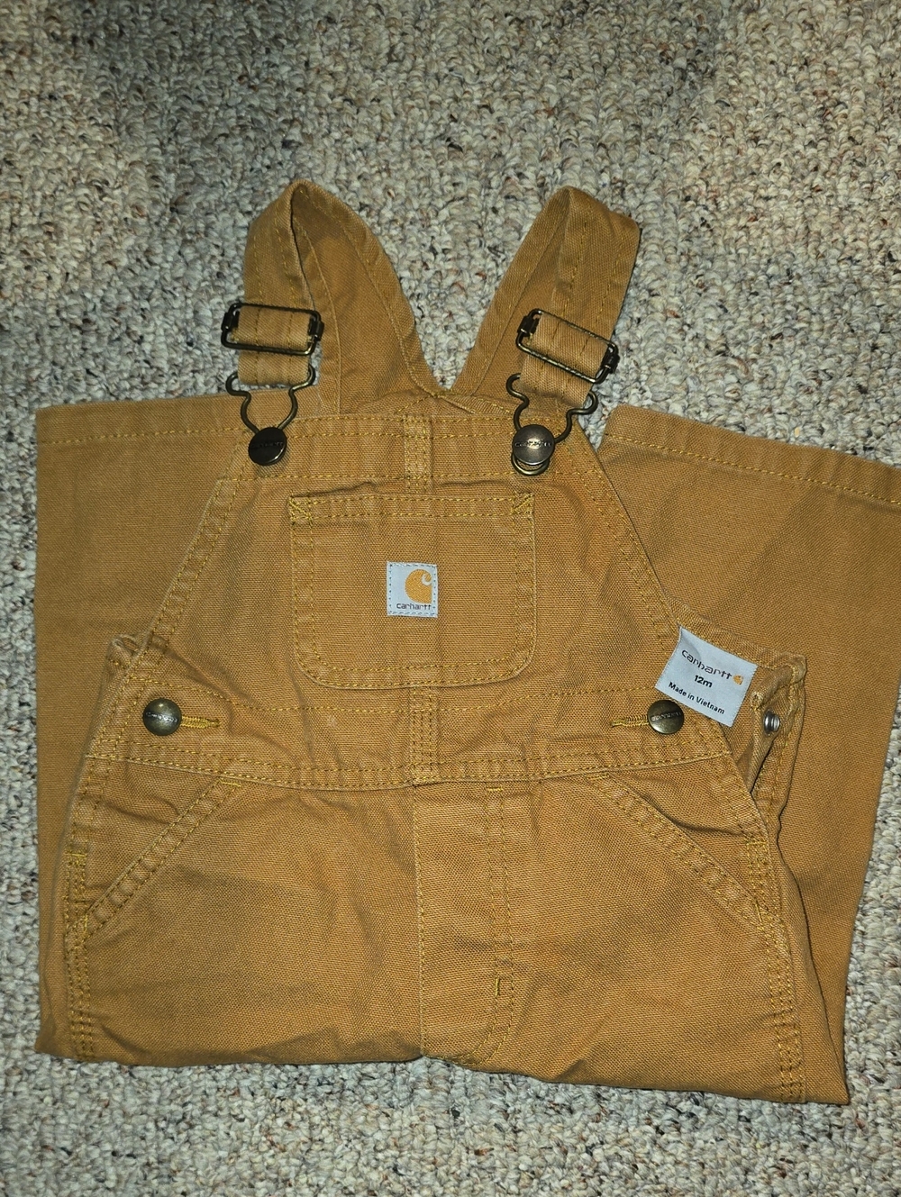 Carhartt Kids Tan Duck Canvas Bib Overalls